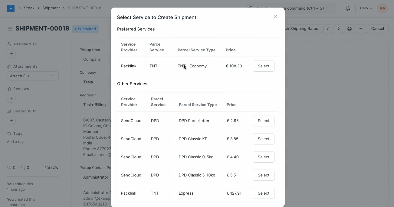 erpnext shipping erpnext shipping